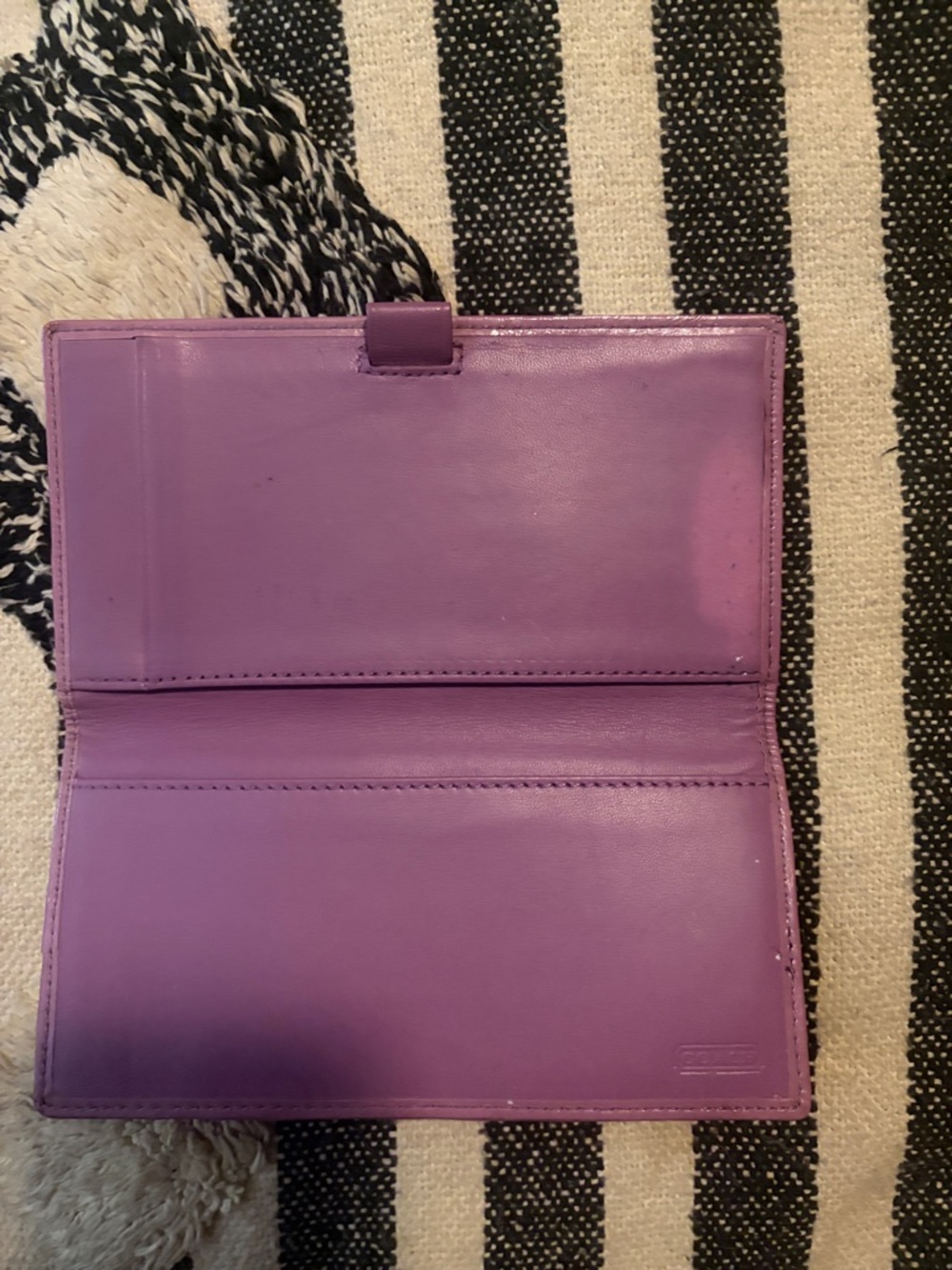 Coach Lavender Signature Jacquard Checkbook cover case. - Picture 2 of 3